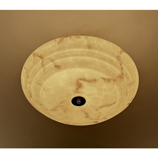 Art Deco Pendant Light in Amber Marble Glass, 1930s For Sale - Image 10 of 18