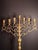 Rare 19thC Antique Polish Brass Menorah Large 22.7" 7 Branch Synagogue Knops For Sale - Image 10 of 18
