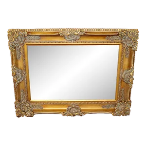 French Style Carved Gold Beveled Glass Mirror