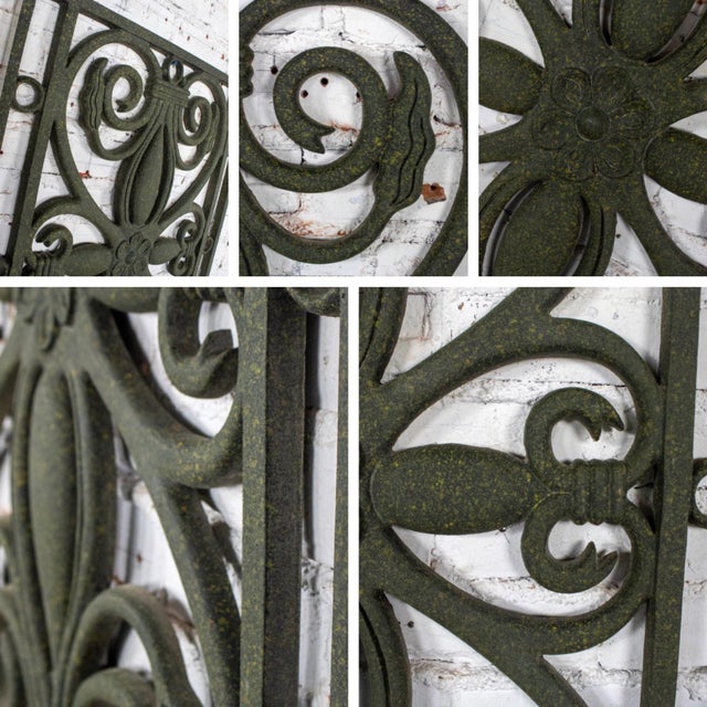 Late 20th Century Gothic Revival Style Architectural Cast Aluminum Decorative Window Panel or Scroll Grate Wall Hanging For Sale - Image 14 of 18