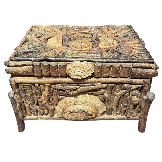 Adirondack Style Birch Twig and Mushroom Box For Sale - Image 4 of 13