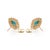 4ct Cushion Cut Natural Turquoise Diamond Halo Stud Earrings in 14k Yellow Gold- 2 Pieces For Sale - Image 9 of 16