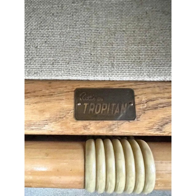 Ritts So. Rattan Sofa with Custom Upholstery For Sale - Image 12 of 13