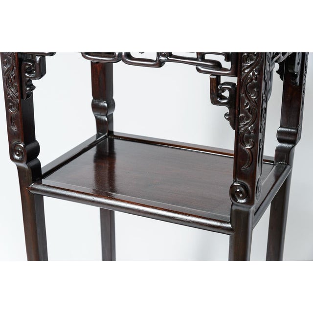 Mid 20th Century Oriental Stands With Marble Inserts-A Pair For Sale - Image 5 of 7