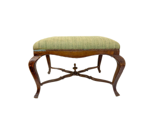 Antique French Louis XV Style Walnut Bench Stool, 1800s