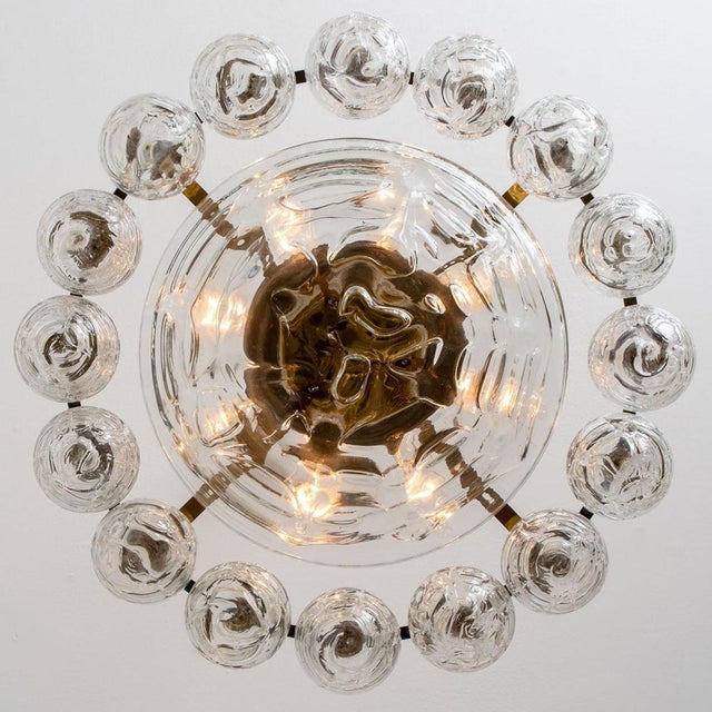 Globe Lights Wave Glass Chandelier attributed to Doria Leuchten, 1965 For Sale - Image 12 of 16