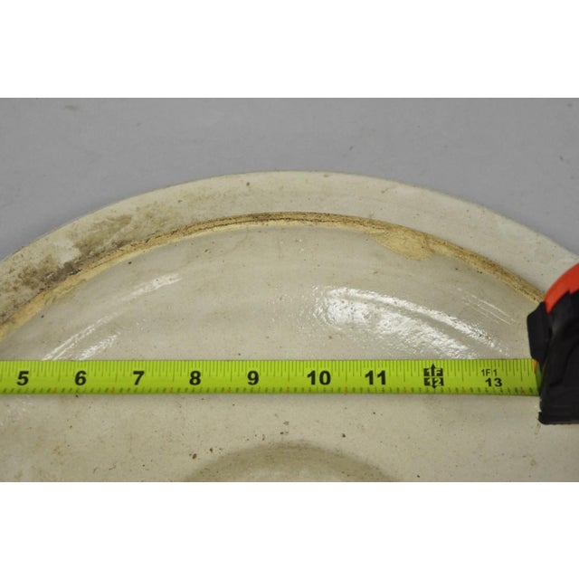 Antique American Primitive Salt Glazed Ceramic 15 Gallon Crock Pot Lid Cover For Sale - Image 14 of 15