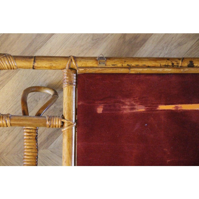 Coat Rack and Wall Mirror in Rattan and Bamboo, 1960s For Sale - Image 12 of 17