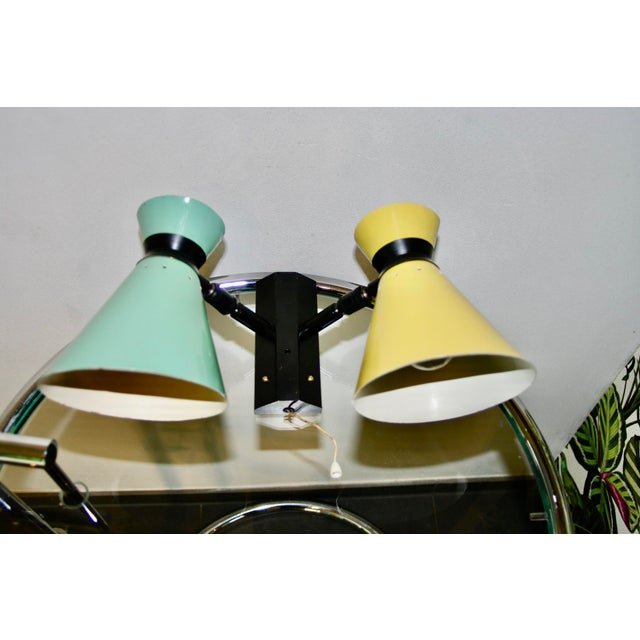 Articulated Double Diabolo Wall Light by Robert Mathieu, France, 1950 For Sale - Image 9 of 9