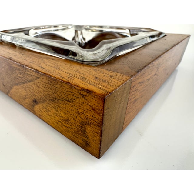 1960s 1960s Rothschild Mid Century Walnut & Glass Catchall For Sale - Image 5 of 10