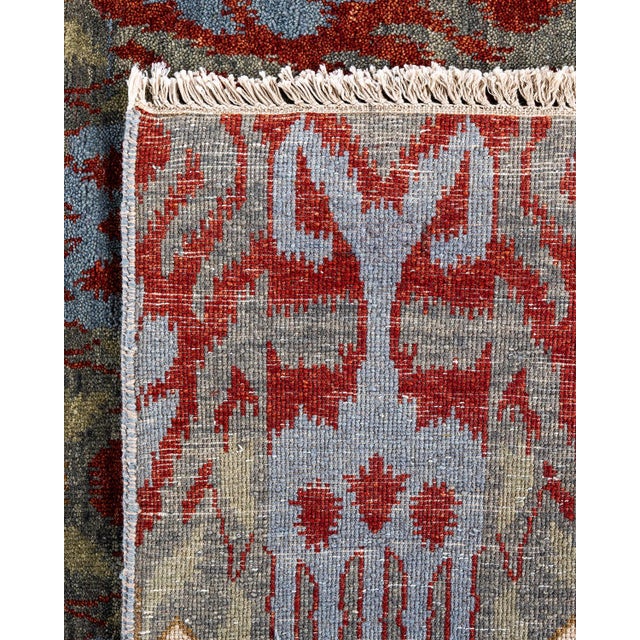 2010s Ikat, One-of-a-Kind Hand-Knotted Area Rug - Gray, 9' 2" x 12' 3" For Sale - Image 5 of 8