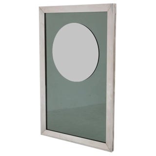 Glass and Metal Mirror, 1970s For Sale