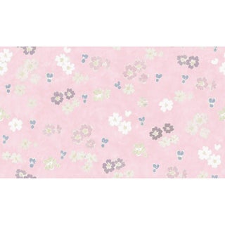 Sample - Flower Field Wallpaper by Paule Marrot in Pinks For Sale