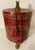 Metal Monumental 14" Graduated Trio of Maitland-Smith Tessellated Stone Canisters - Imperial Red & Gold Leaf For Sale - Image 7 of 18