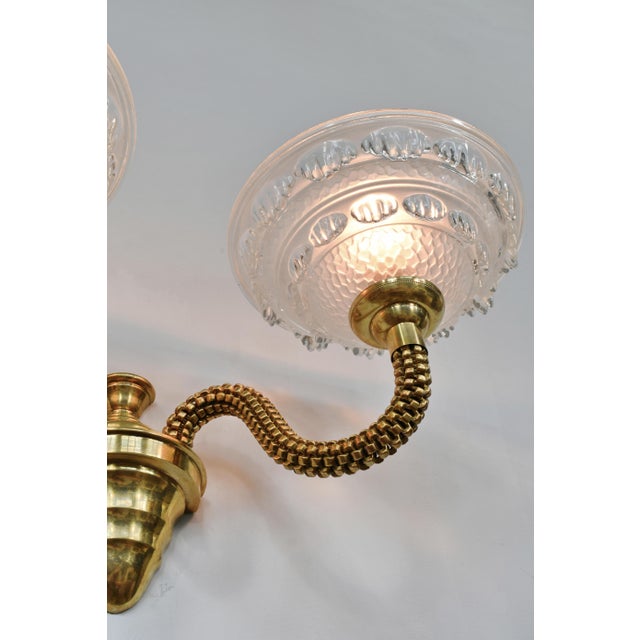 Metal A Pair of French Art Deco Wall Sconces by Boris Lacroix 1930s France For Sale - Image 7 of 13