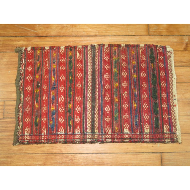 Mid 20th Century Zabihi Collection Persian Sofreh Kilim - 0'10" x 1'2" For Sale - Image 4 of 6