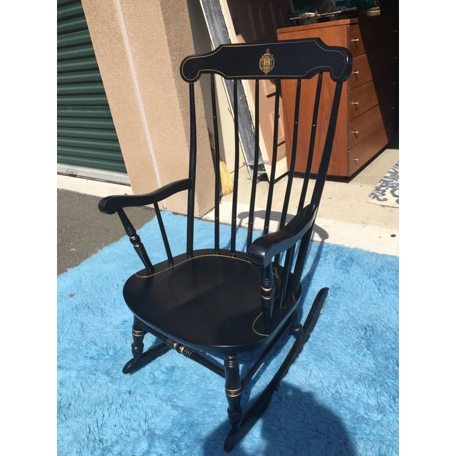 U.S. Naval Academy Captains Wood Rocking Chair Chairish
