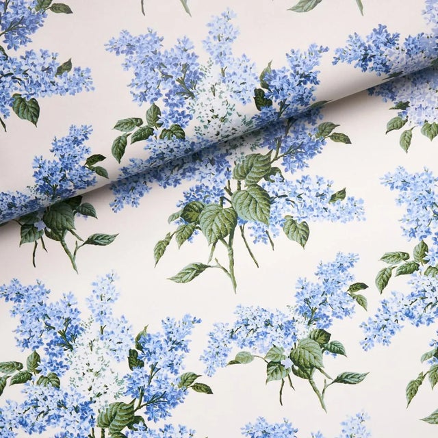 Schumacher Sample - Schumacher x Johnson Hartig Proust's Lilacs Wallpaper in Blue For Sale - Image 4 of 5