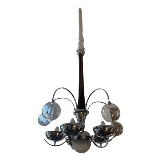 Art Deco Luster in Chrome Plating and Glass, 1930s For Sale