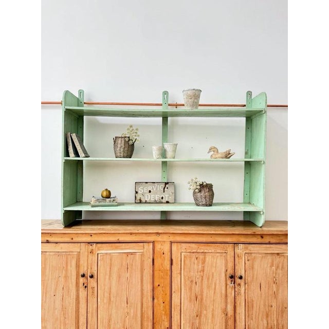 French Chippy Painted Wooden Shelves For Sale - Image 6 of 6