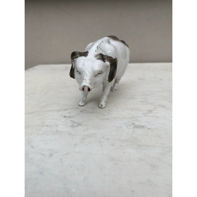 1900 - 1909 German Porcelain Pig Circa 1900 For Sale - Image 5 of 6