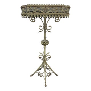 Art Nouveau Wrought Iron Garden Plant Stand, 1900s For Sale
