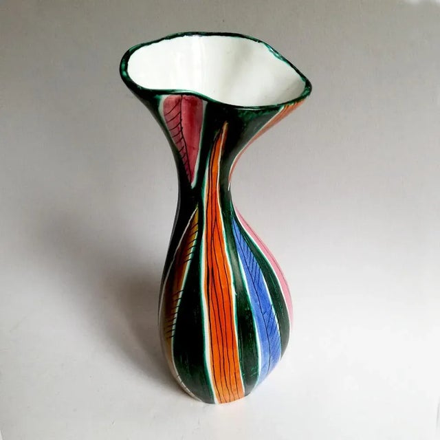 Ceramic Mid-Century Italian Ceramic Vase by Maioliche Deruta For Sale - Image 7 of 7