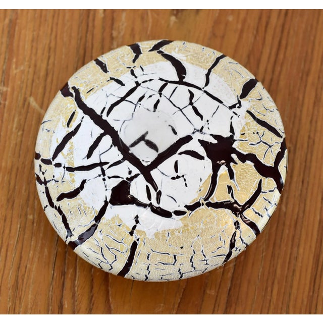 Gold Blaker DeSomma Signed Art Glass Vase Gold Red White For Sale - Image 8 of 10