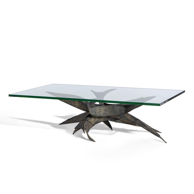 Mid-Century Modern Silas Seandel Brutalist Mid Century Torch Cut Steel Coffee Table For Sale - Image 3 of 5