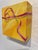 Abstract Gold Gift Box by Sarah van der Helm | Oil on Cradled Panel Painting of a wrapped gift box with ribbon For Sale - Image 3 of 5