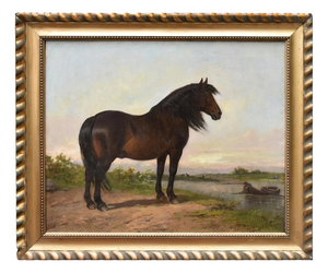 Flemish Artist, Equestrian Horse, 19th Century, Oil Painting on Canvas