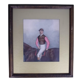 Jockey W/ Brown Silks/ Pink Sleeves Watercolour by Joshua Dighton (British, 1831-1908) For Sale