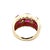 Modern 14k Yellow Gold Oval Ruby & Natural Diamond Dome Design Ring, Size 6 For Sale - Image 3 of 9