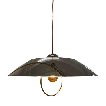 Danish Anthracite Mirrored Hanging Lamp For Sale