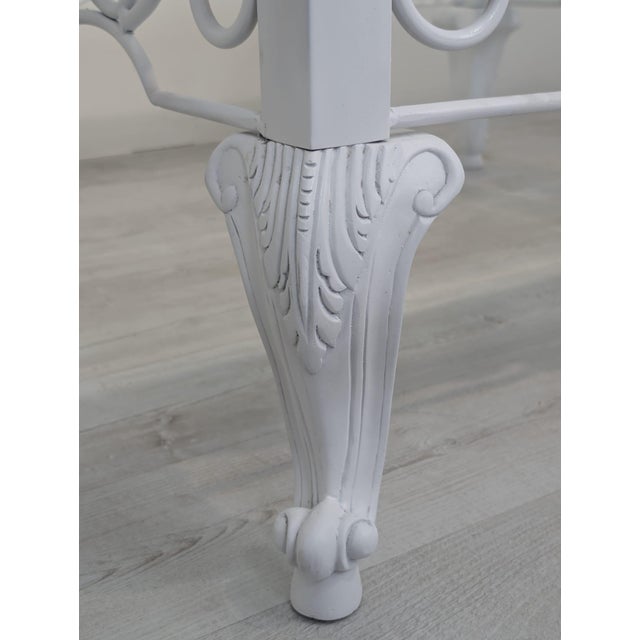Baroque Whitewashed Coffee Table with Beveled Glass For Sale - Image 9 of 11