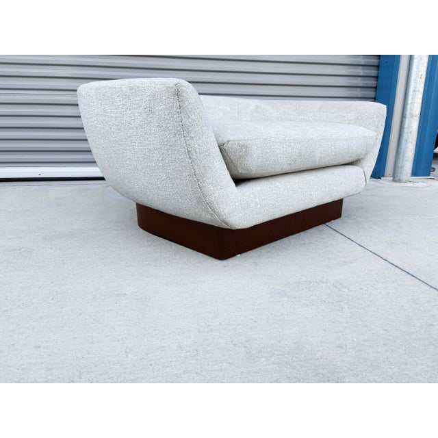 1970s Mid Century Walnut Barrel Chair, Refinished For Sale In Los Angeles - Image 6 of 12