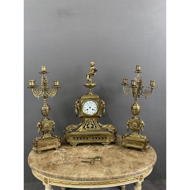 Bronze Fireplace Trim, Early 20th Century, Set of 3 For Sale - Image 11 of 11