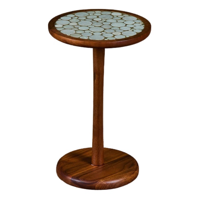 Gordon & Jane Martz 18" Tall Mosaic Coin Tile Side Table For Sale