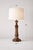 Vintage Fluted Column Table Lamp With Original Linen Shade For Sale - Image 4 of 5