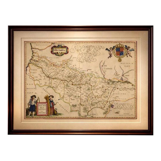 Map of Picardy with Costume Figures from Blaeu, France, 1642 For Sale - Image 12 of 12