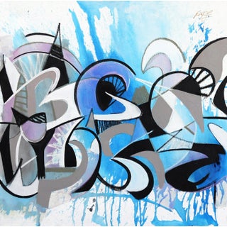 "Splish Splash" Contemporary Original Street Art Mixed-Media Painting by Frankie Alfonso For Sale