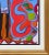 Late 20th Century Late 20th Century Red & Blue Abstract Figurative Painting With Four Figures and Botanical Elements By For Sale In Houston - Image 6 of 13