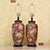 Ceramic Vintage Burgundy Floral Chinoiserie Ceramic Ginger Jar Table Lamps With Shades - Pair For Sale - Image 7 of 18