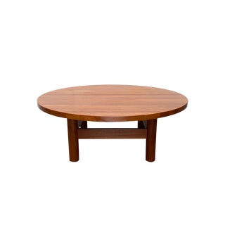 Large Mid-Century Brutalist Solid Teak Coffee Table, 1960s For Sale