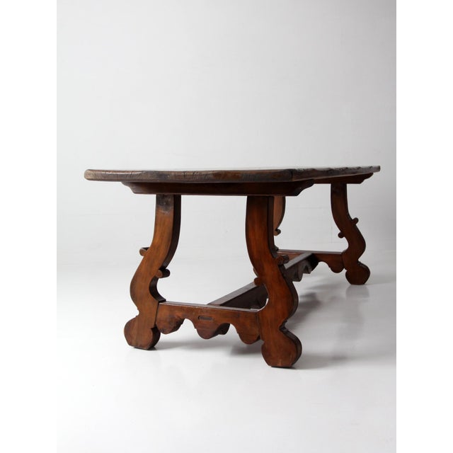 Antique Spanish Revival Trestle Table For Sale - Image 9 of 18