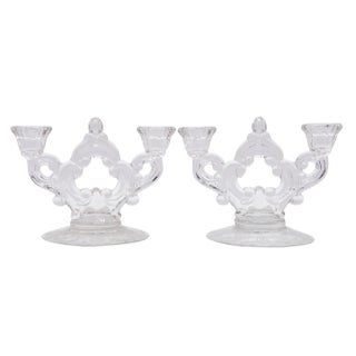 1940s Cambridge Glass Candelabra - a Pair For Sale