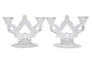 1940s Cambridge Glass Candelabra - a Pair