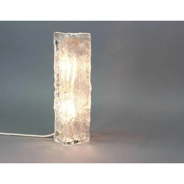 1970s Large Murano Ice Glass Vanity Sconces by Kaiser, Germany, 1970s For Sale - Image 5 of 6
