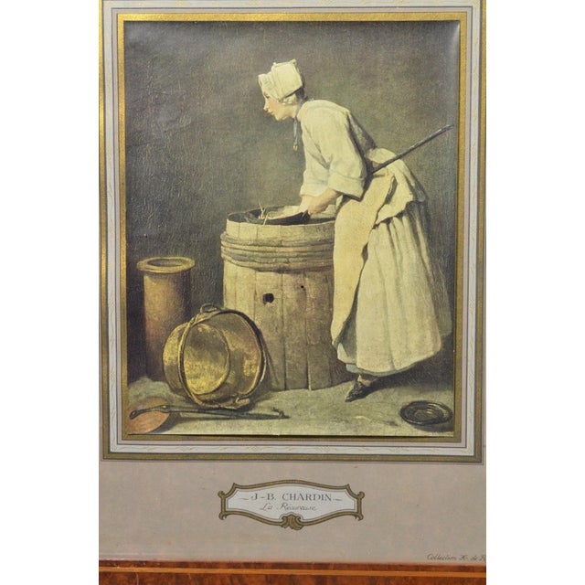 1930s 1931 After Chardin “La Récureuse” French l'Illustration Color Print, Framed For Sale - Image 5 of 13