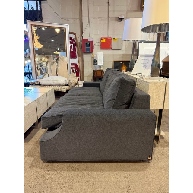 Contemporary Sota by Massimo Scolari for Giorgetti Black & Smoke Gray Wool Sofa For Sale - Image 3 of 9